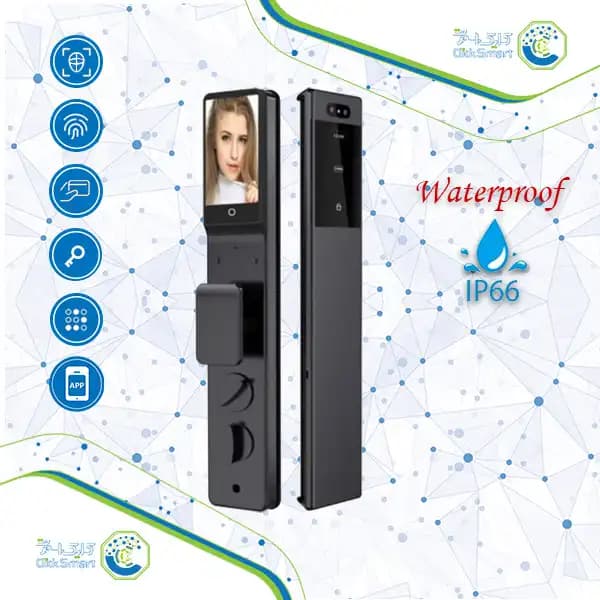 دستگیره هوشمند CL-CB01 | قفل دیجیتال فول آپشن IP66 با تشخیص چهره و اثر انگشت | کلیک اسمارت — تصویر ۲