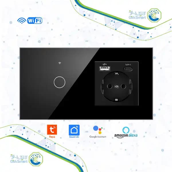کلید و پریز هوشمند لمسی تک پل مدل CL-WPS201 | با وای فای و ریموت| کلیک اسمارت — تصویر ۲