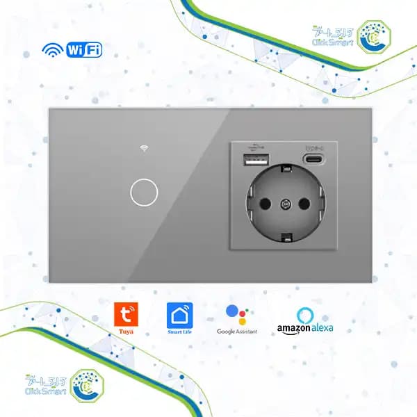 کلید و پریز هوشمند لمسی تک پل مدل CL-WPS201 | با وای فای و ریموت| کلیک اسمارت — تصویر ۳