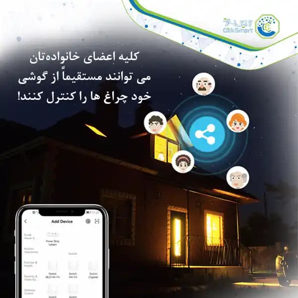 کلید هوشمند لمسی چهار پل مدل CL-WTS104 | با وای فای و ریموت| کلیک اسمارت — تصویر ۶