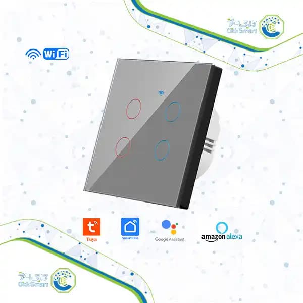 کلید هوشمند لمسی چهار پل مدل CL-WTS104 | با وای فای و ریموت| کلیک اسمارت — تصویر ۴