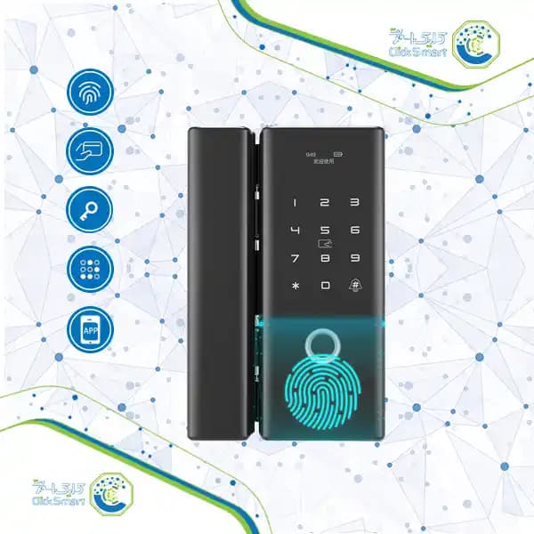 دستگیره هوشمند شیشه‌ای مدل CL-OS348F | اثر انگشت و کارت | کلیک اسمارت — تصویر ۲