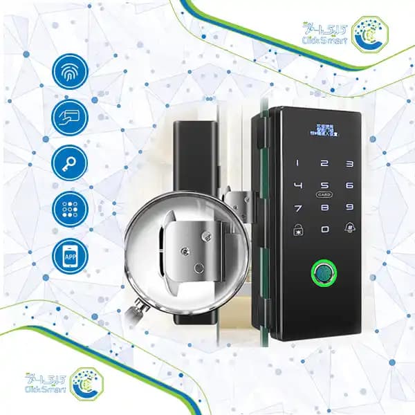 دستگیره هوشمند شیشه‌ای مدل CL-OS348F | اثر انگشت و کارت | کلیک اسمارت — تصویر ۳