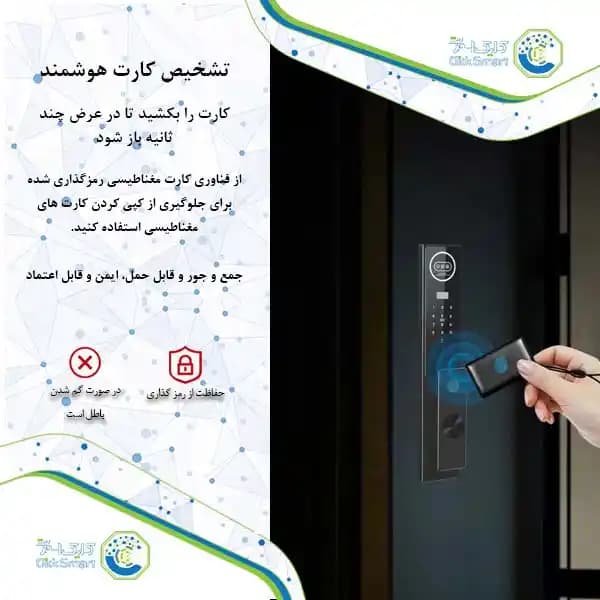 دستگیره هوشمند مدل CL-GL22 | Smart Lock اقتصادی و ساده | کلیک اسمارت — تصویر ۲