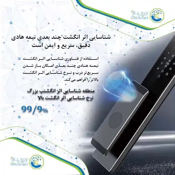 دستگیره هوشمند مدل CL-GL22 | Smart Lock اقتصادی و ساده | کلیک اسمارت — تصویر ۴