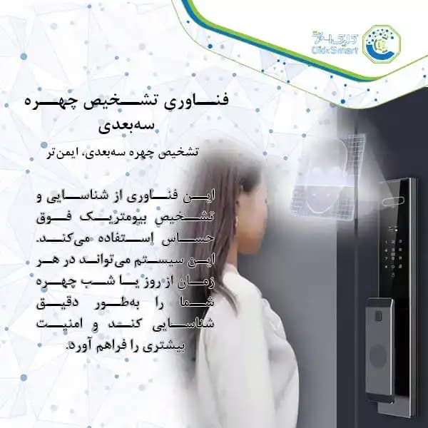 دستگیره هوشمند مدل CL-GL22 | Smart Lock اقتصادی و ساده | کلیک اسمارت — تصویر ۳