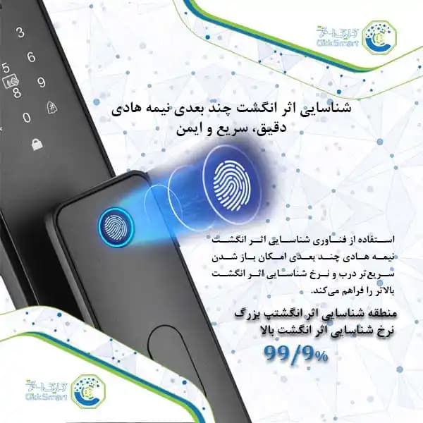 دستگیره هوشمند مدل CL-GL21 | Smart Lock با طراحی کلاسیک | کلیک اسمارت — تصویر ۳