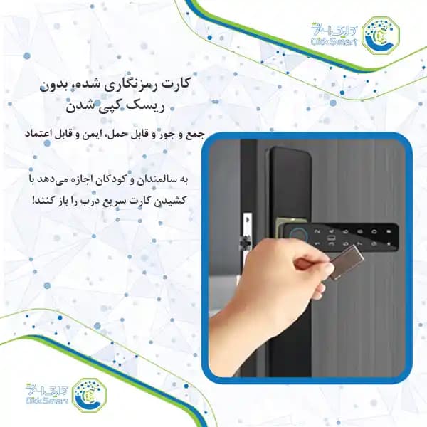 دستگیره هوشمند اهرمی مدل CL-OS8545 | با رمز و کارت | کلیک اسمارت — تصویر ۳