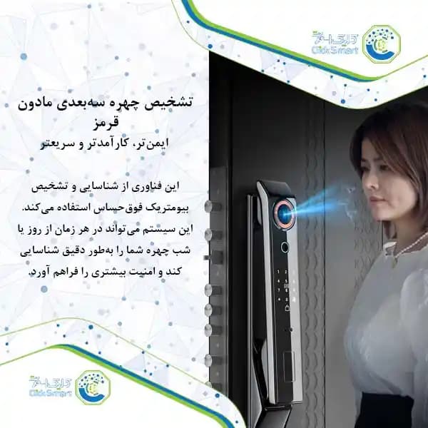 دستگیره هوشمند مدل CL-GL29 | Smart Lock با اثر انگشت پیشرفته | کلیک اسمارت — تصویر ۳