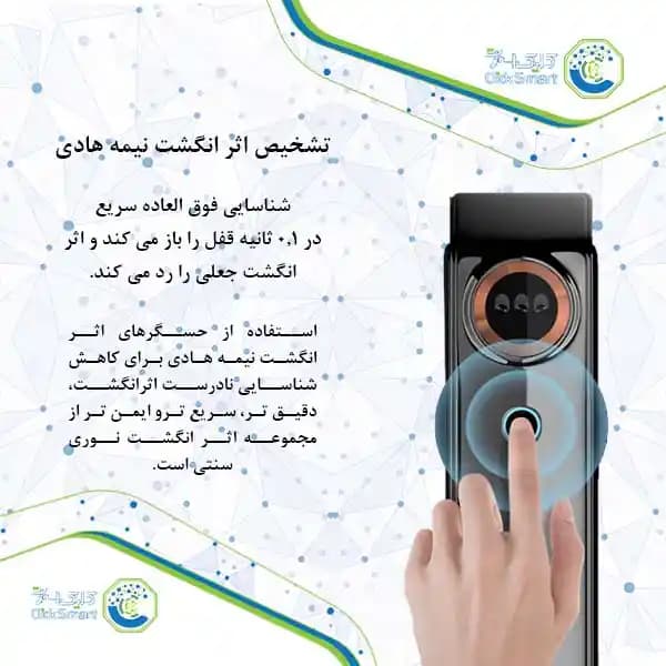 دستگیره هوشمند مدل CL-GL29 | Smart Lock با اثر انگشت پیشرفته | کلیک اسمارت — تصویر ۴