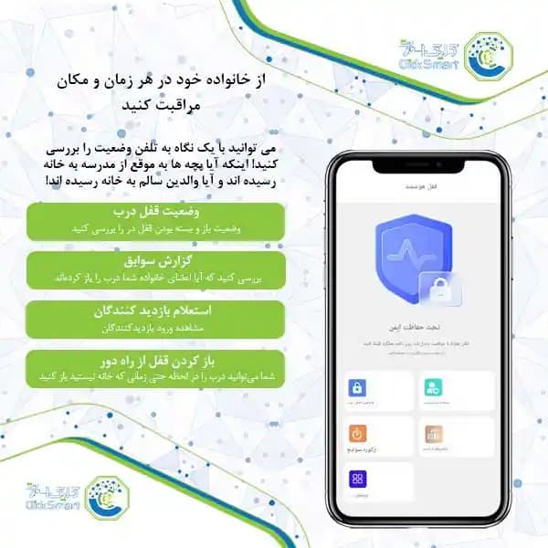 دستگیره هوشمند مدل CL-GL29 | Smart Lock با اثر انگشت پیشرفته | کلیک اسمارت — تصویر ۲