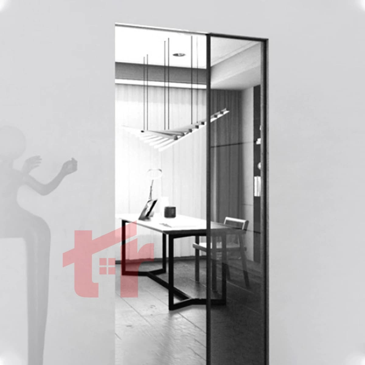مکانیزم درب ریلی تاپ لاین توکار پاکت دُر تک درب پروفیل آلومینیومی فانتونی K109