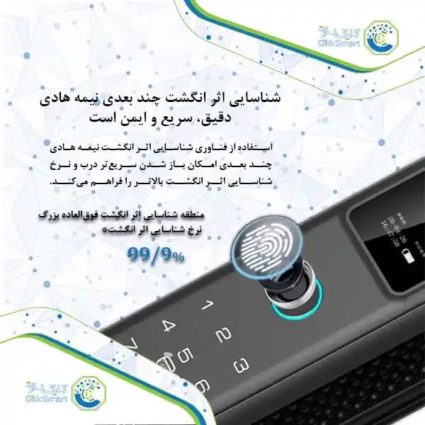 دستگیره هوشمند مدل CL-GL08 | Smart Lock با طراحی ظریف | کلیک اسمارت — تصویر ۸