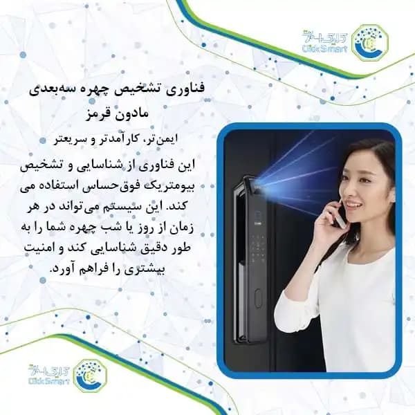 دستگیره هوشمند مدل CL-GLn09 | Smart Lock اقتصادی و کاربردی | کلیک اسمارت — تصویر ۳