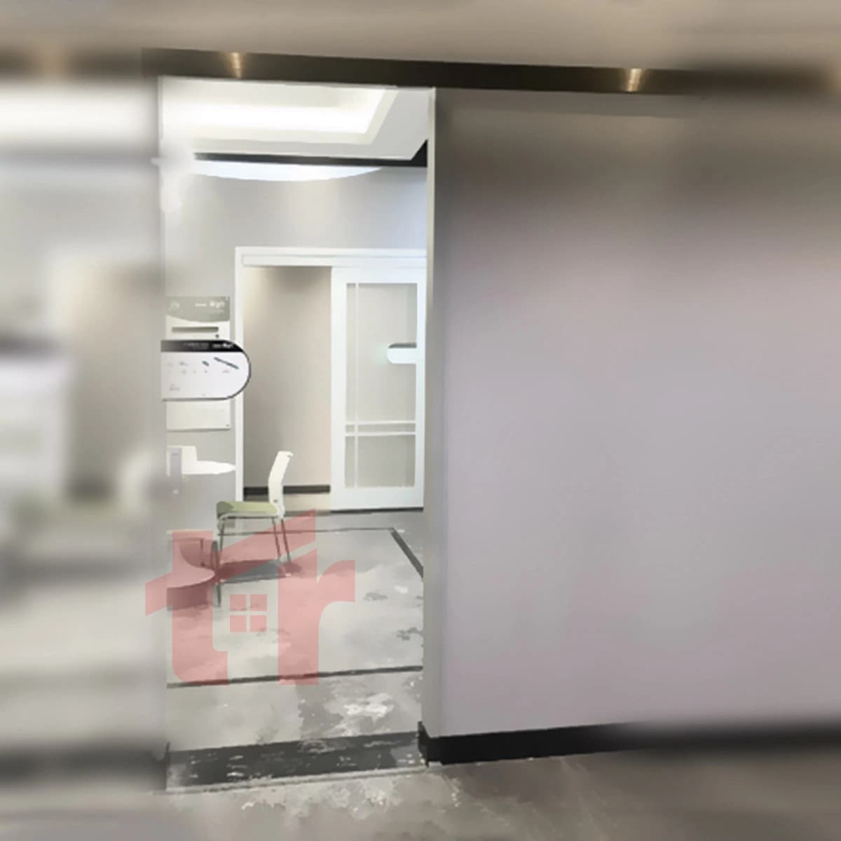 مکانیزم درب ریلی وال هنگ ساید تک درب شیشه ای فانتونی K104