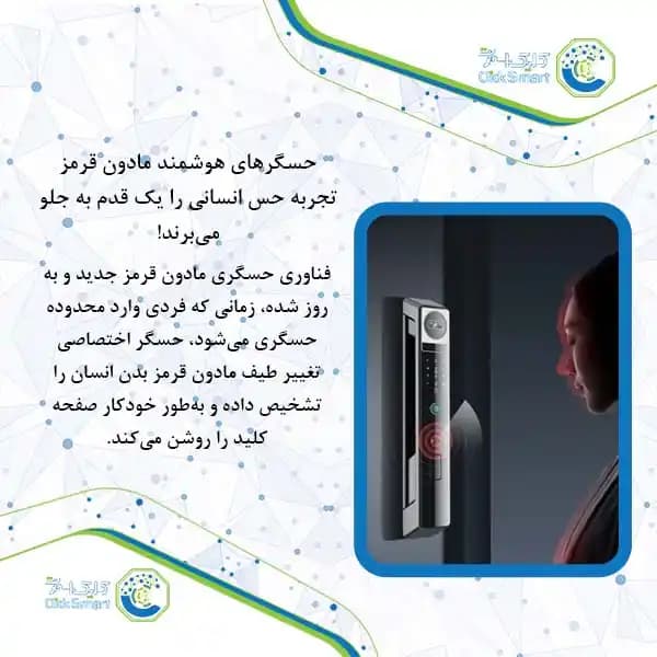 دستگیره هوشمند مدل CL-GLn10 | Smart Lock با رمز و کارت | کلیک اسمارت — تصویر ۵