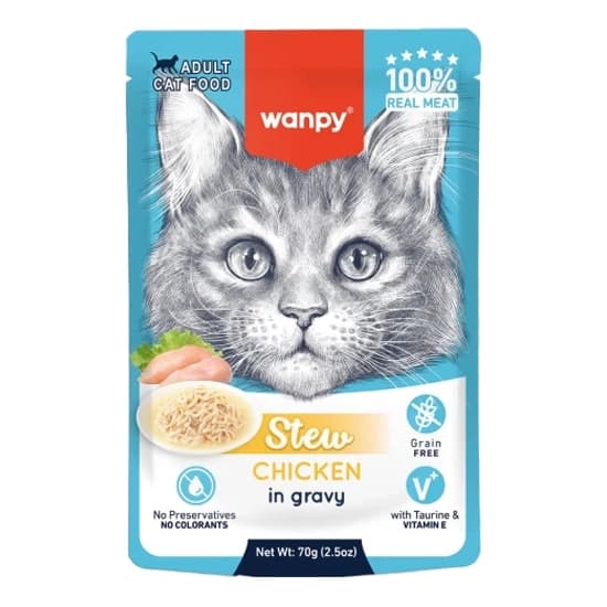 پوچ گربه ونپی مدل خورشتی با طعم مرغ – Wanpy Stew Pouch Chicken in gravy
