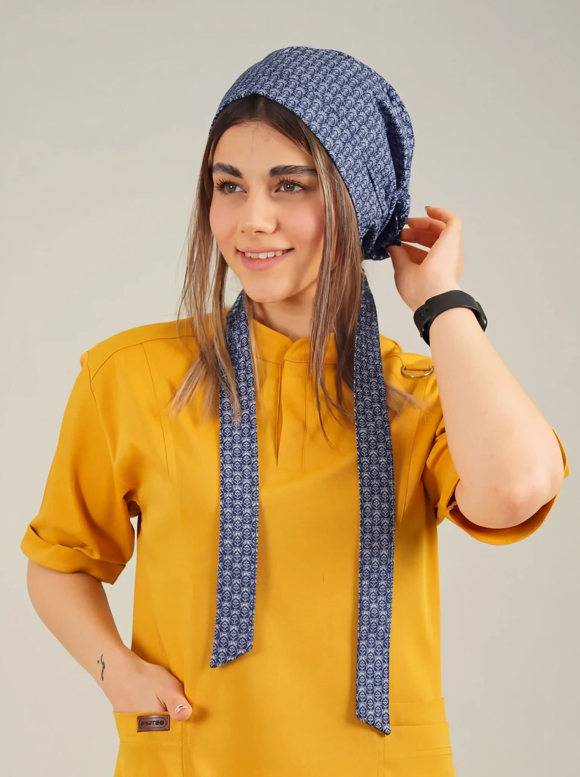 کلاه جراحی کراواتی طرح دار کد A34