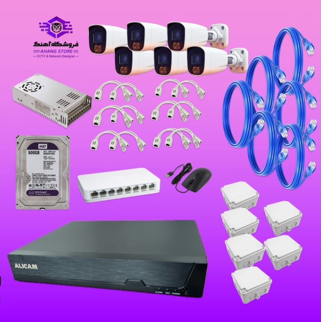 پکیج 6 دوربین مداربسته 4 مگاپیکسل IP — تصویر ۲