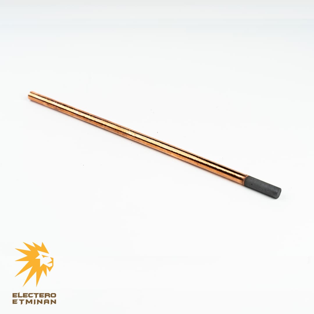 الکترود کربن از جنس ذغال فشرده با روکش مس با طول 300mm و قطر 10mm الکترو اطمینان