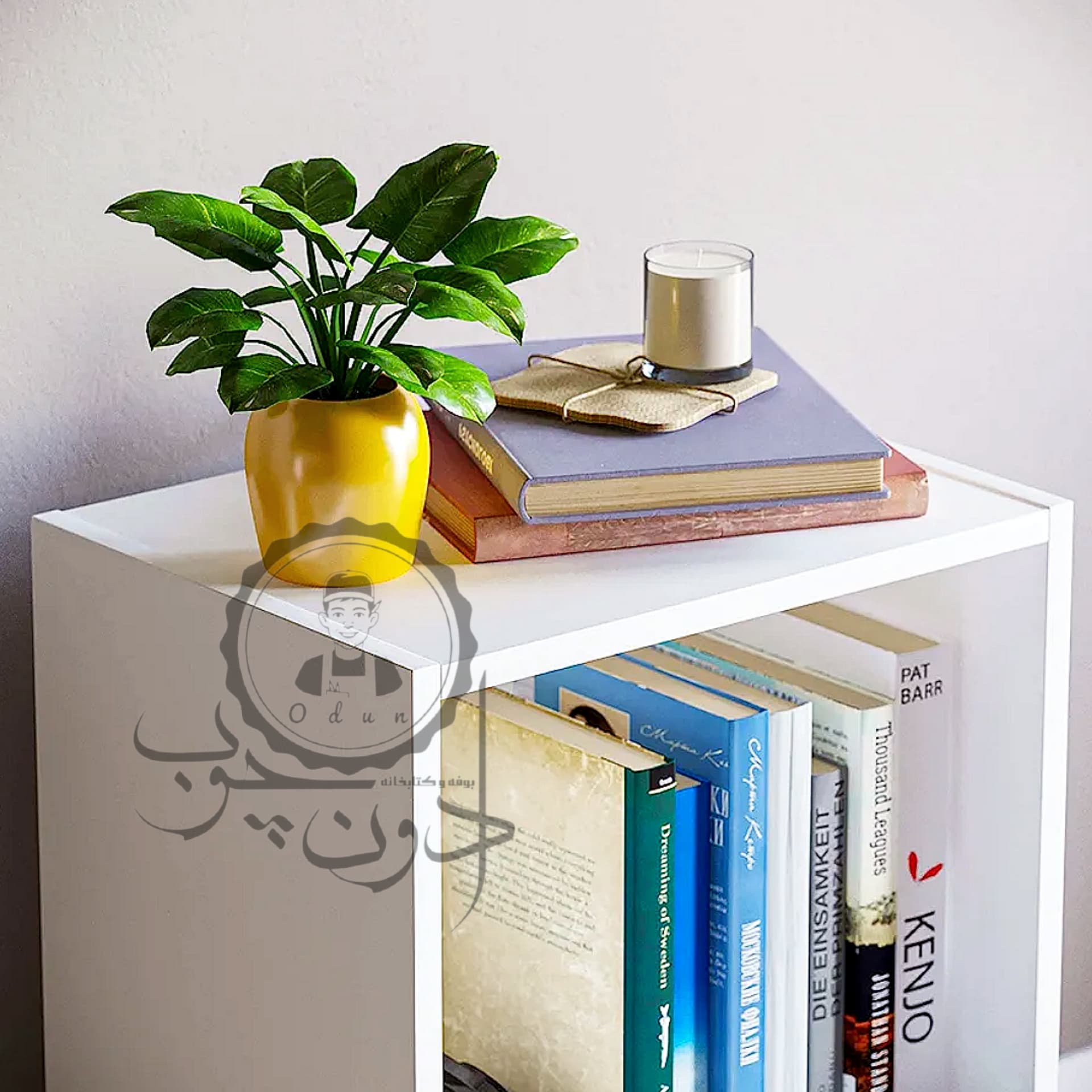 قفسه کتاب رومیزی دو طبقه اُدون چوب — تصویر ۴