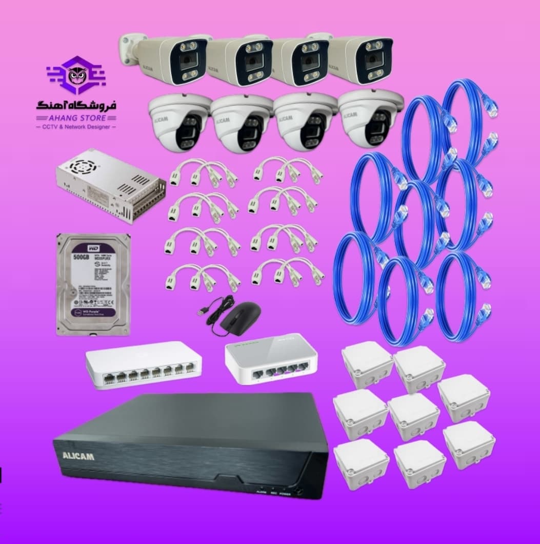 پکیج 8 دوربین مداربسته 5 مگاپیکسل IP — تصویر ۲