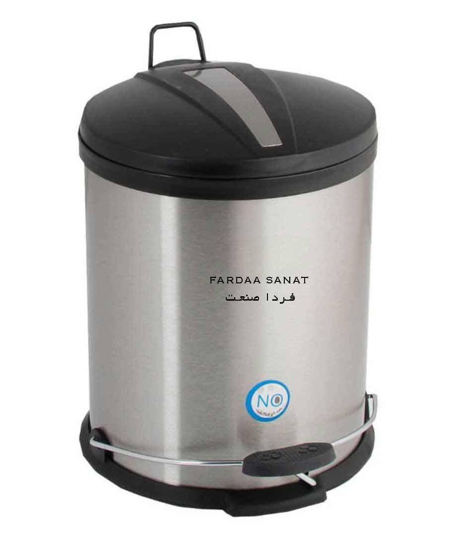 سطل استیل 30 لیتری پدالدار درب مشکی