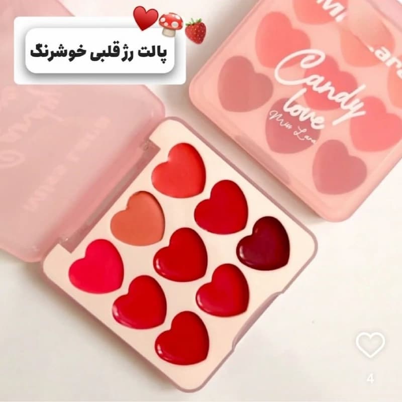 رژپالتی ۹رنگ قلبی میس لارا