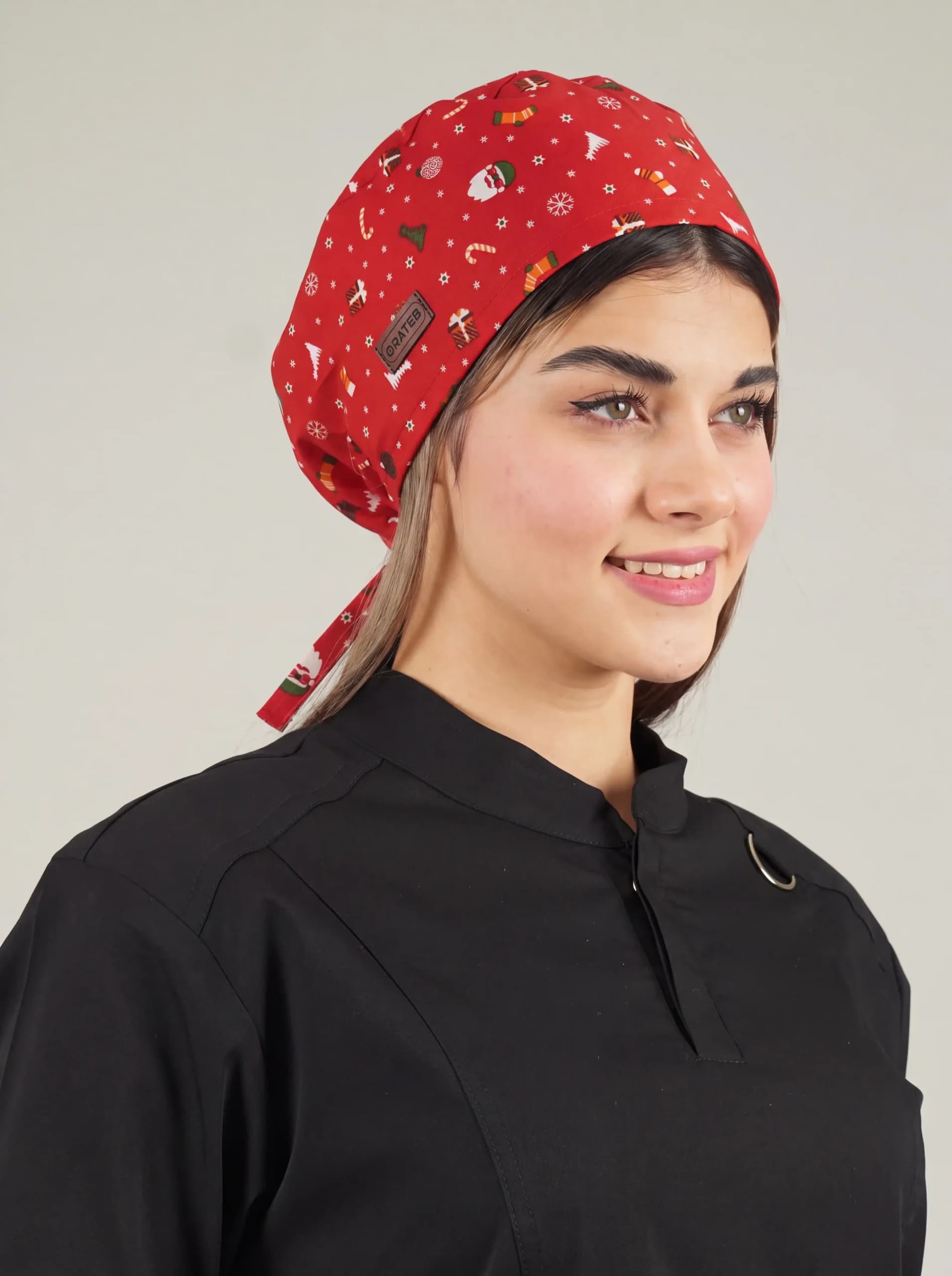 کلاه جراحی مدل ساده طرح کریسمس کد A04