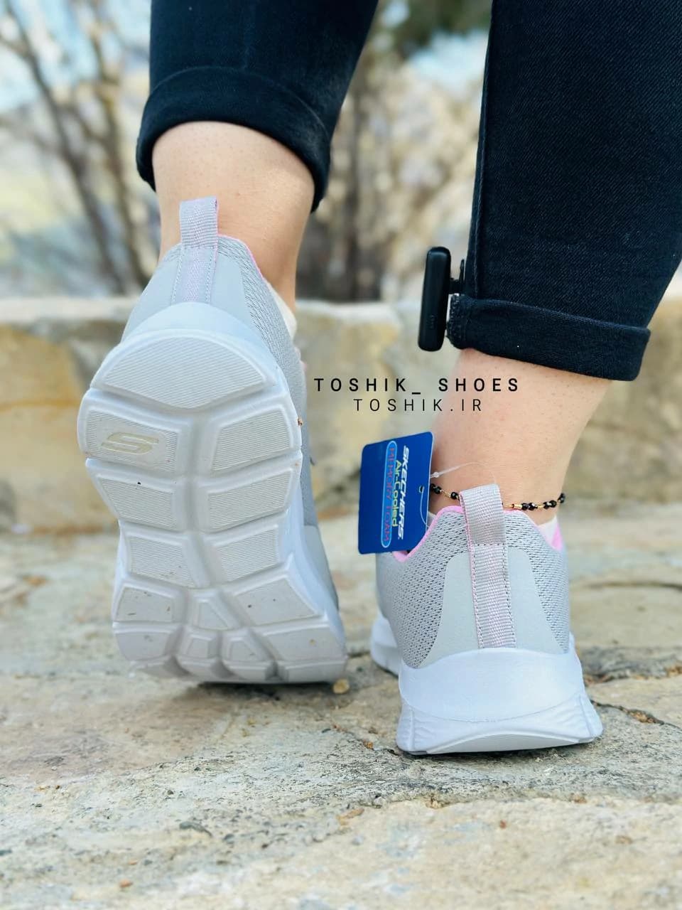 کتونی اسکچرز مدل 149886-Flex Comfort رنگ طوسی — تصویر ۴