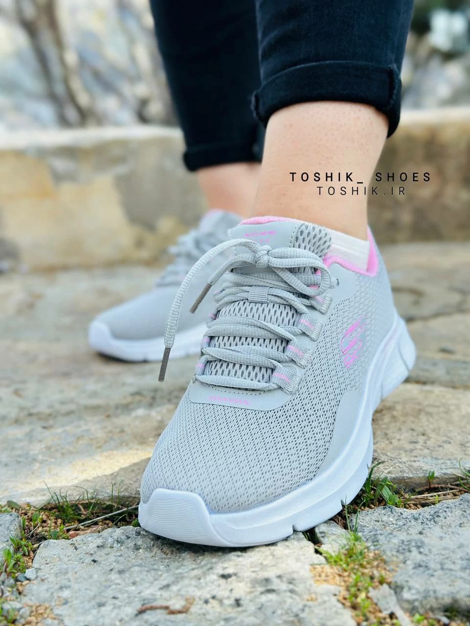 کتونی اسکچرز مدل 149886-Flex Comfort رنگ طوسی — تصویر ۲