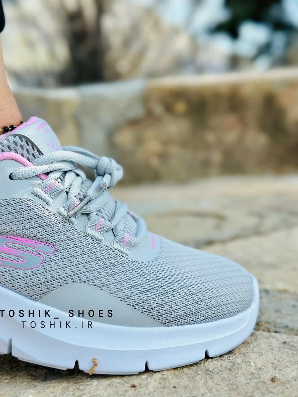 کتونی اسکچرز مدل 149886-Flex Comfort رنگ طوسی — تصویر ۷
