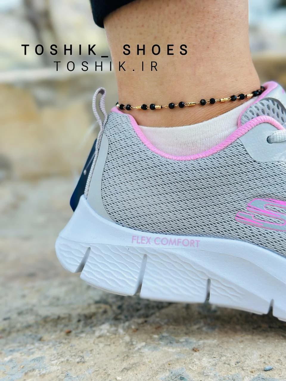 کتونی اسکچرز مدل 149886-Flex Comfort رنگ طوسی — تصویر ۶