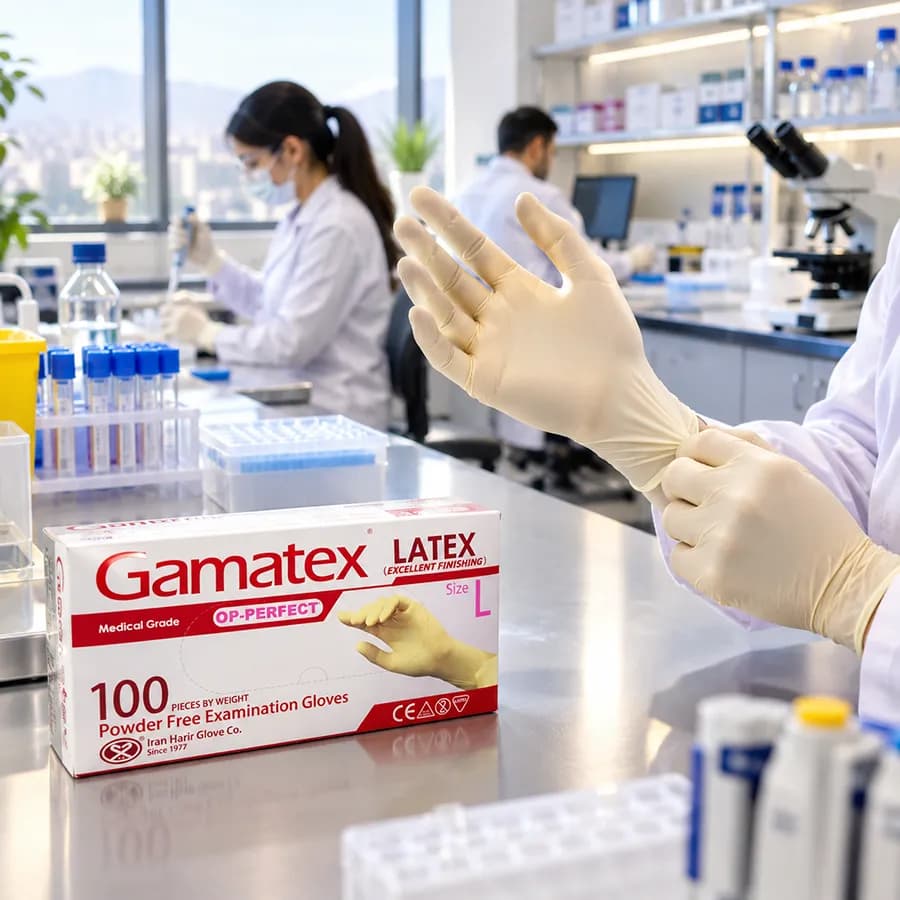 دستکش لاتکس GAMATEX – سایزL