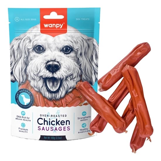 تشویقی سگ سوسیس مرغ ونپی – Wanpy Chicken Sausages