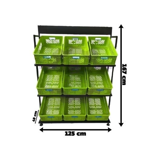 استند میوه 9 سبد طول 125 ارتفاع 167 سانتی متر