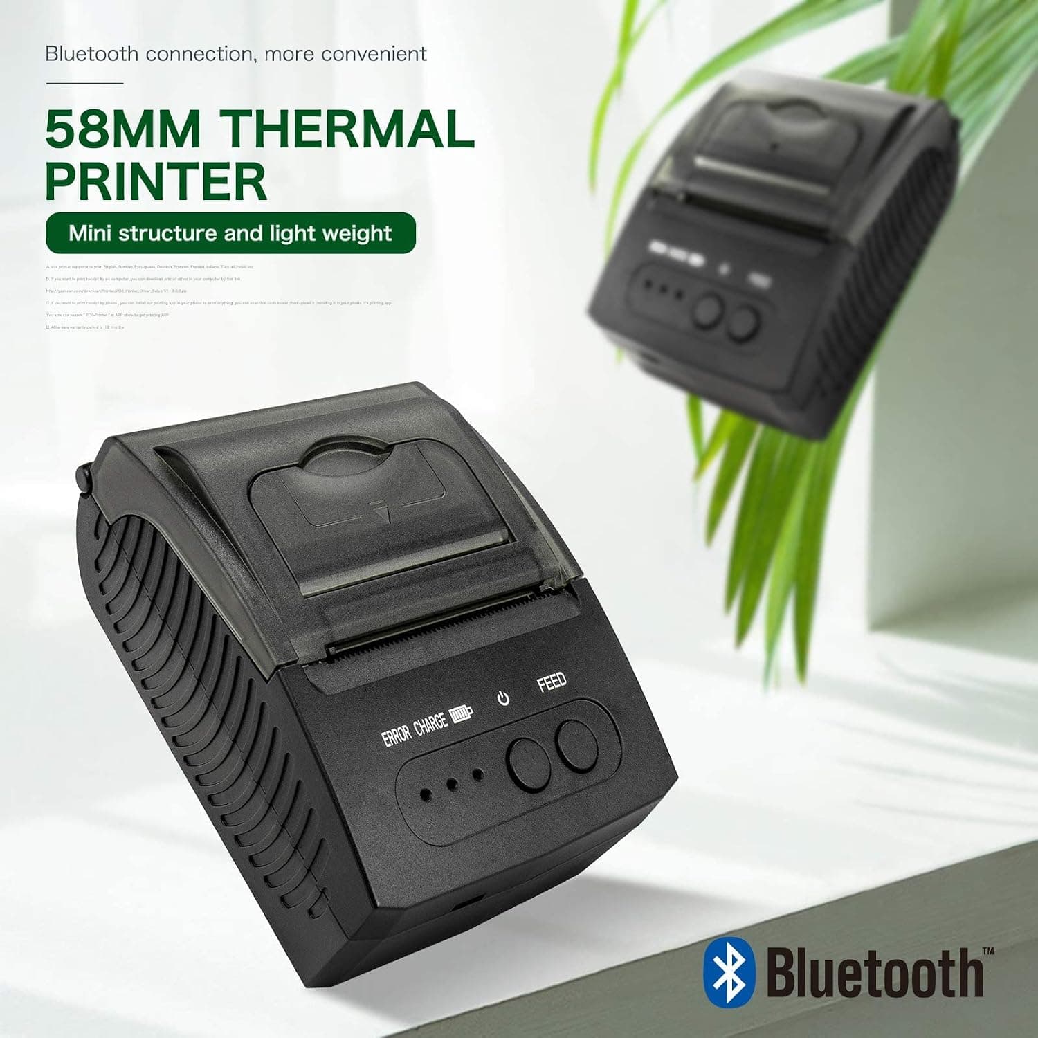 پرینتر حرارتی فیش و رسید NETUM NT-1809 | بلوتوث، USB و کاغذ 58 میلی‌متری — تصویر ۵