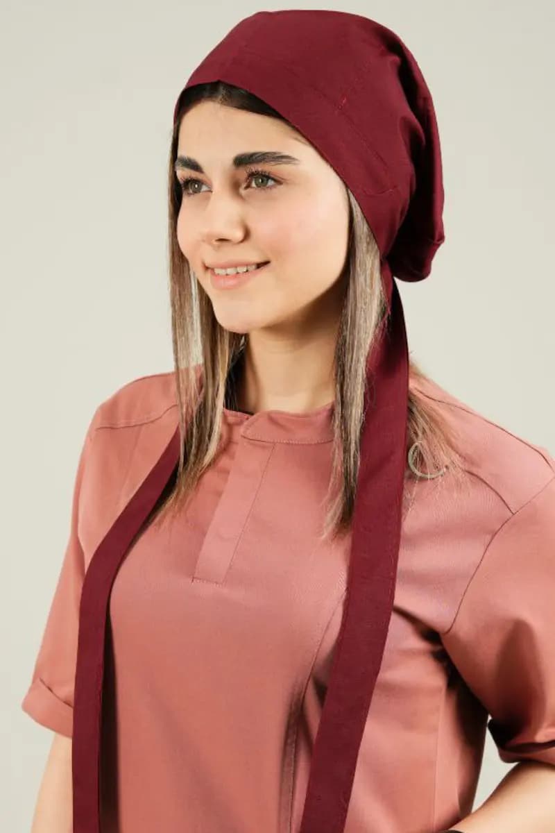 کلاه جراحی کراواتی زرشکی — تصویر ۲