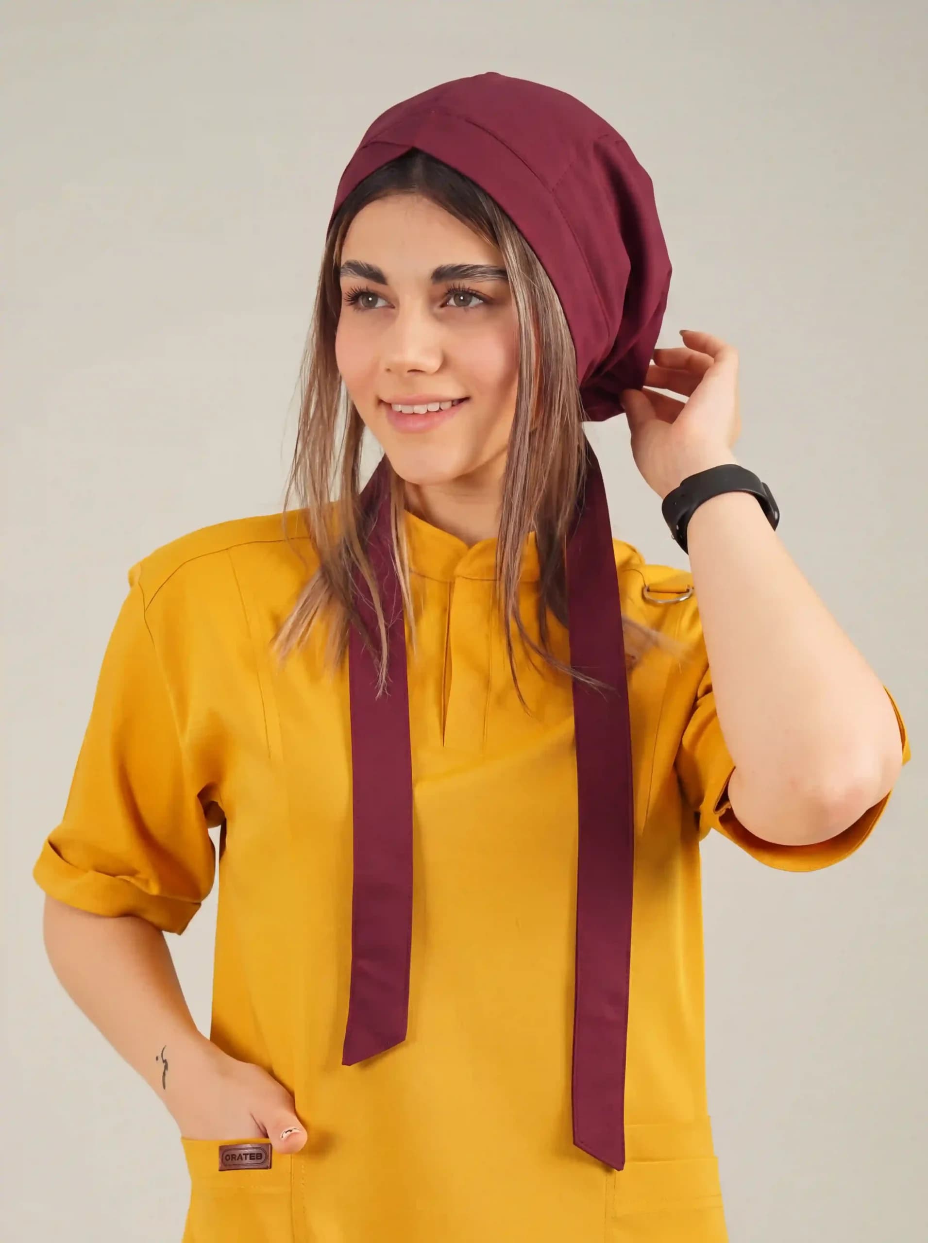 کلاه جراحی کراواتی زرشکی