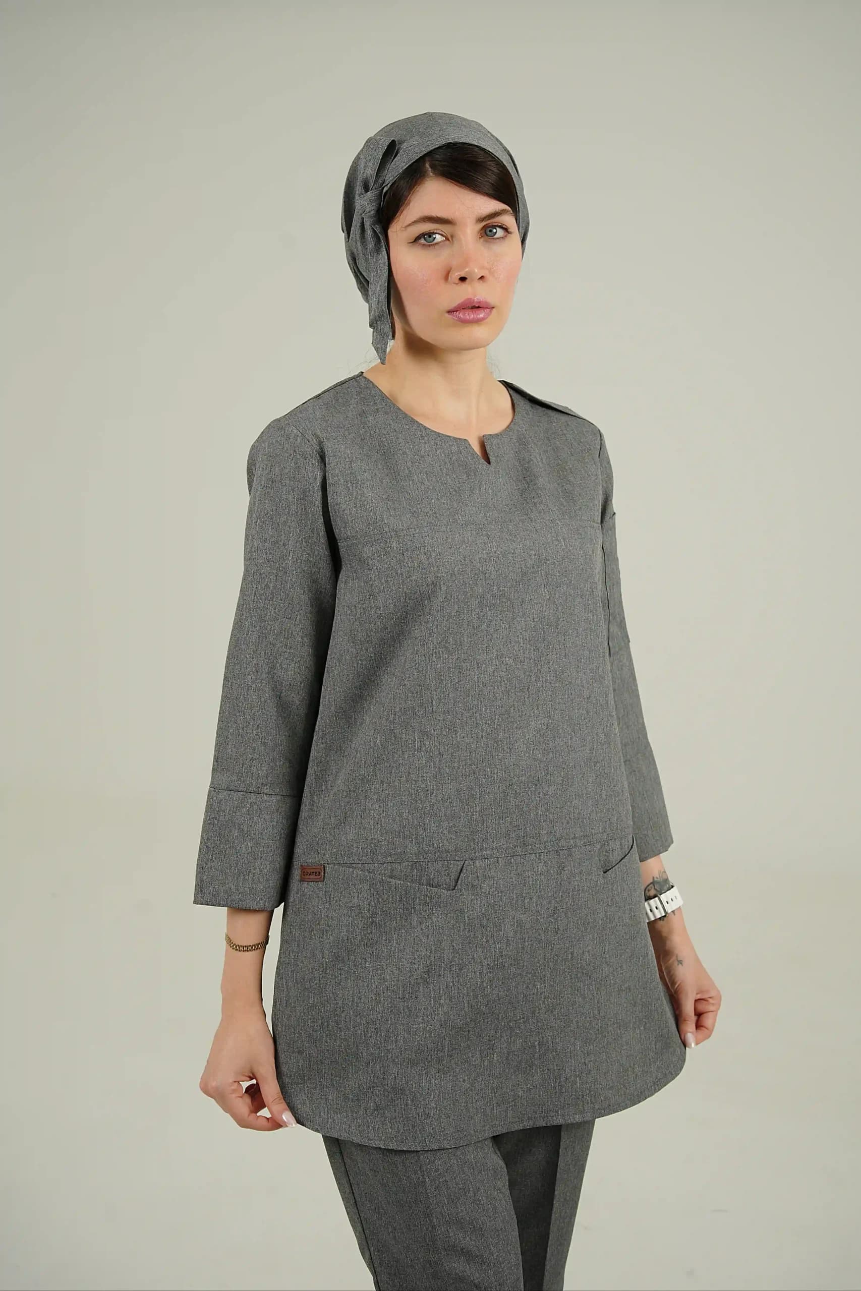 کلاه جراحی کراواتی طوسی پرشیا — تصویر ۳