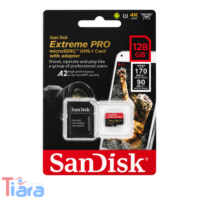 کارت حافظه سن دیسک مدل SanDisk SD 128GB Extreme PRO UHS-I 170mb (های کپی)