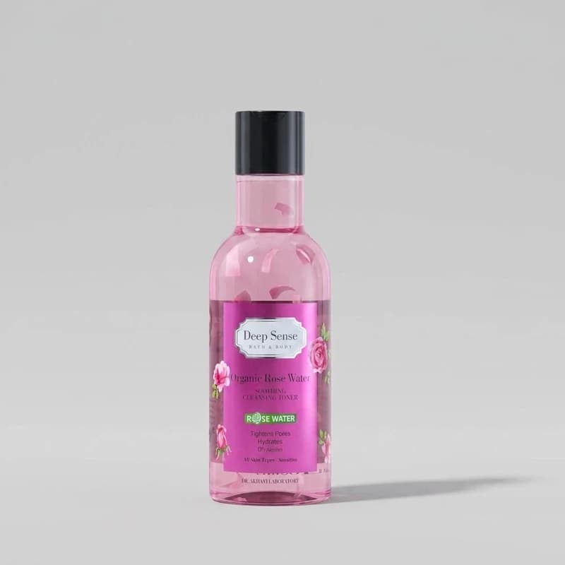 تونر پاک کننده صورت دیپ سنس مدل organic rose water