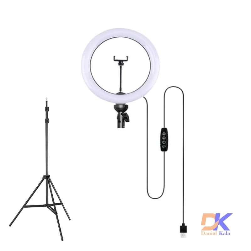 رینگ‌ لایت 12 اینچ QX-300 به همراه پایه