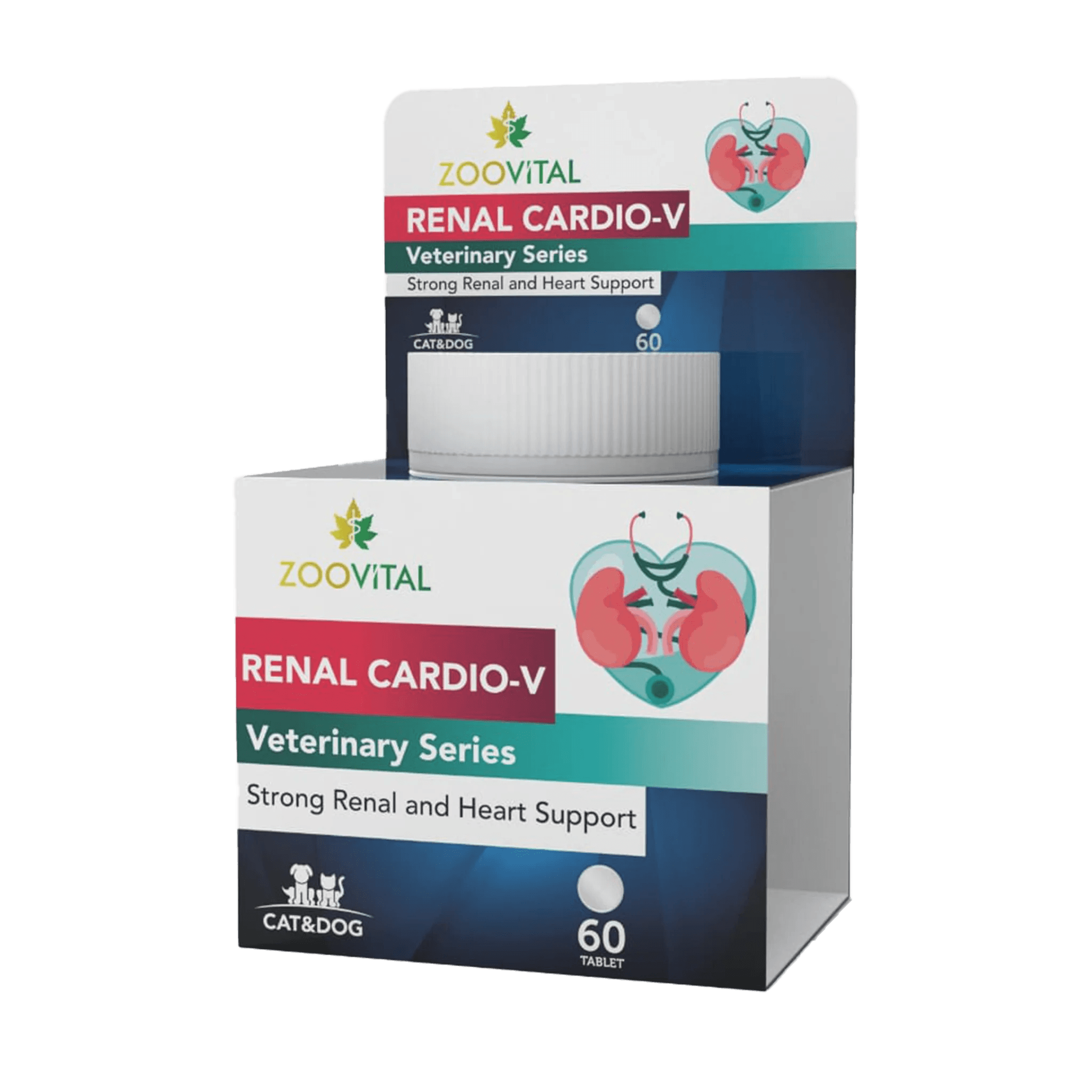 قرص مکمل کلیه و قلب سگ و گربه رنال – کاردیو زوویتال Zoovital Renal Cardio-V For Dogs & Cats
