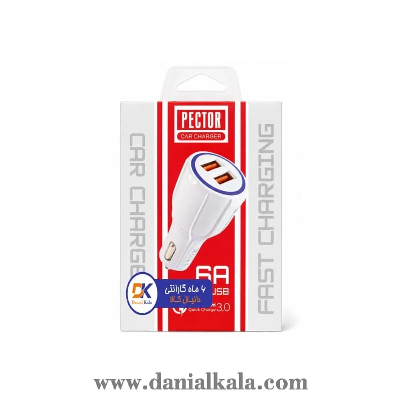 شارژر فندکی 22 وات دو پورت پکتور مدل P518 — تصویر ۲