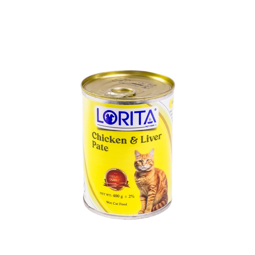 کنسرو گربه پته مرغ و جگر لوریتا مدل CHICKEN & LIVER PATE وزن 400 گرم — تصویر ۳
