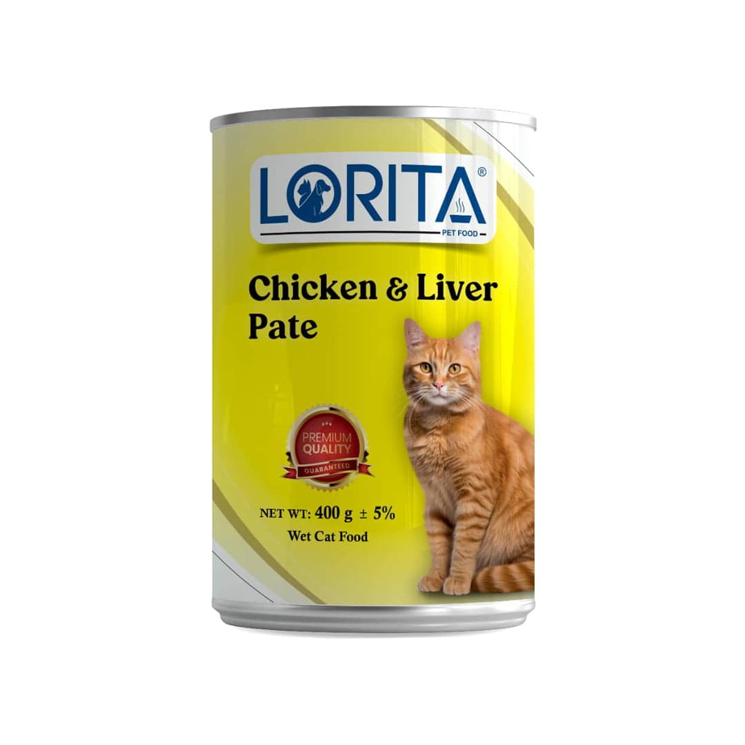 کنسرو گربه پته مرغ و جگر لوریتا مدل CHICKEN & LIVER PATE وزن 400 گرم — تصویر ۲