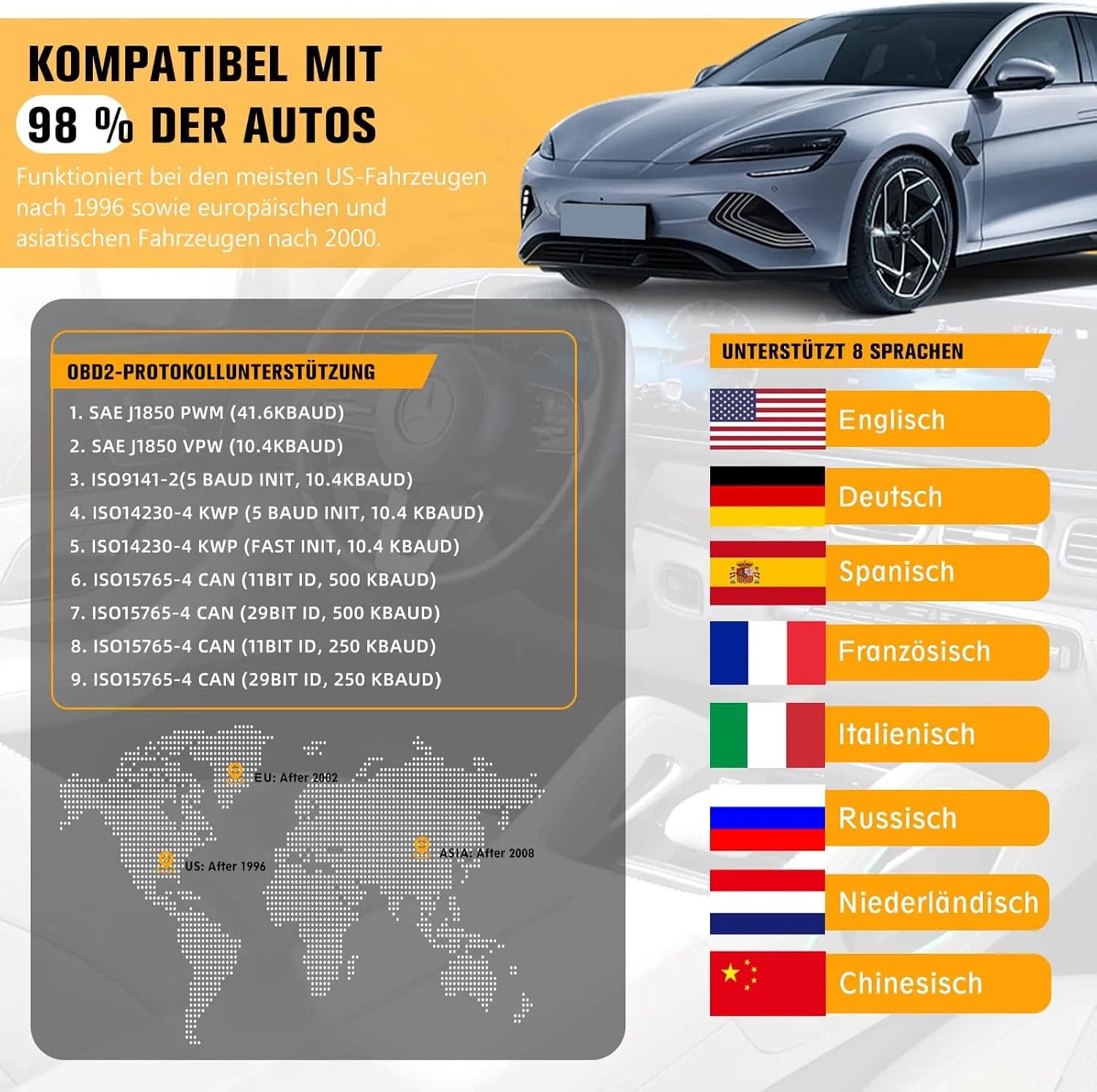 دستگاه دیاگ خودرو OBD2برند jinzhoutek مدل B0DSPS3Y5M — تصویر ۴