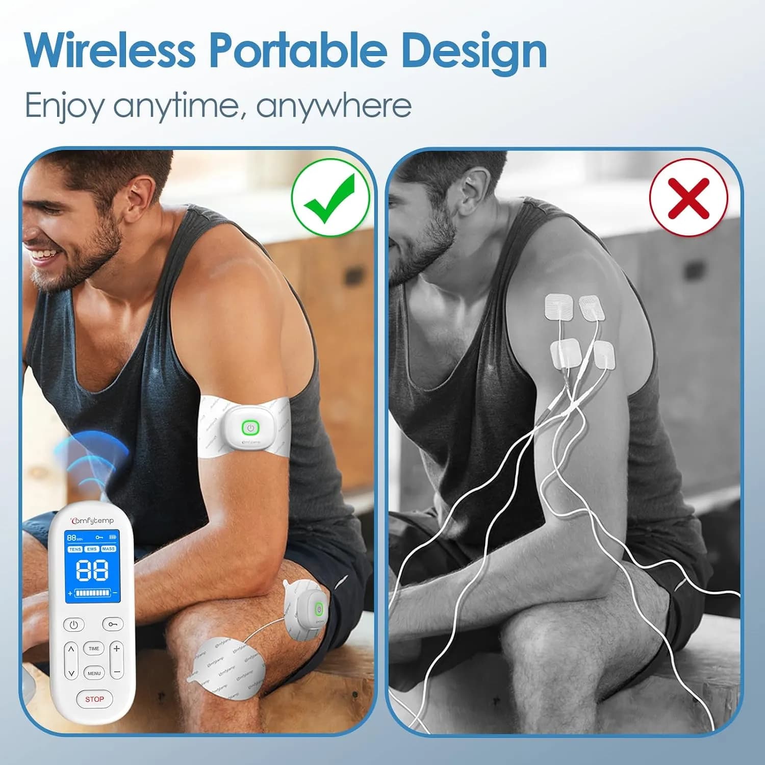 دستگاه TENS و EMS بی‌سیم 3 در 1 برند Comfytemp مدل B0FH7P5YHK — تصویر ۵