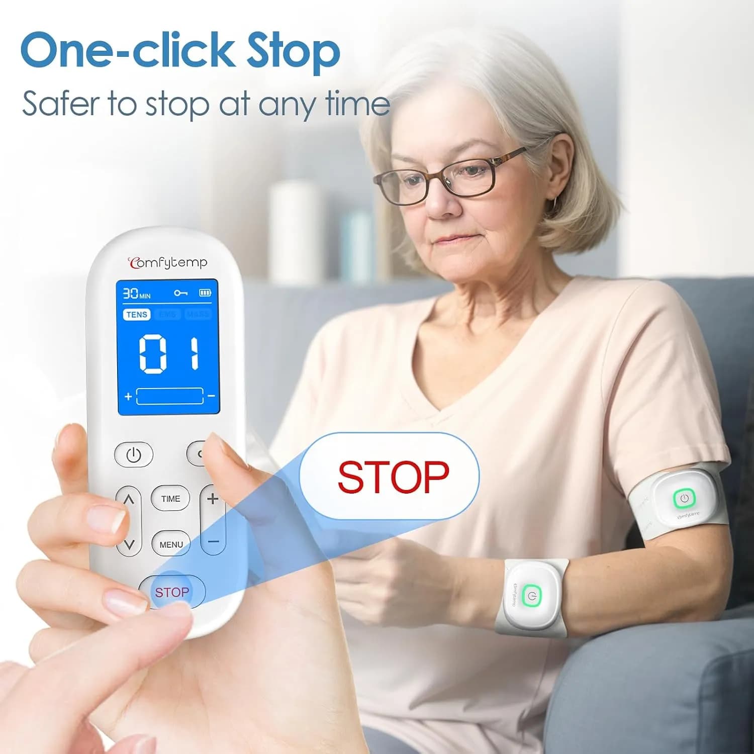 دستگاه TENS و EMS بی‌سیم 3 در 1 برند Comfytemp مدل B0FH7P5YHK — تصویر ۴